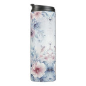 水彩ブルーピンクフローラサーマルタンブラー タンブラー (回転右)