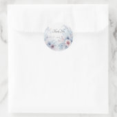 水彩ブルーピンクフローラシール ラウンドシール (バッグ)