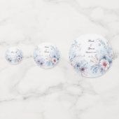 水彩ブルーピンクフローラテーブル紙吹雪 コンフェッティ (正面)