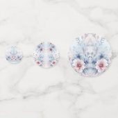 水彩ブルーピンクフローラテーブル紙吹雪 コンフェッティ (裏面)