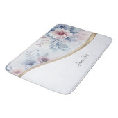 水彩ブルーピンクフローラバスマット バスマット (アングル)