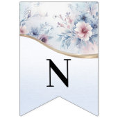 水彩ブルーピンクフローラバンティングフラグ バンティングフラッグ (第3の旗)