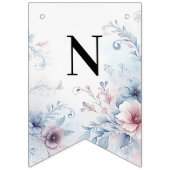 水彩ブルーピンクフローラバンティングフラグ バンティングフラッグ (第3の旗)