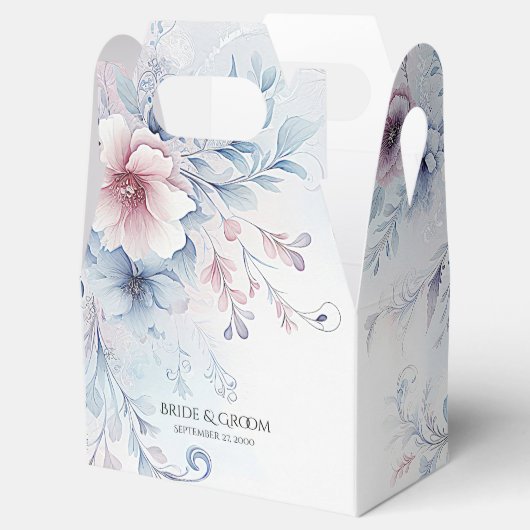 水彩ブルーピンクフローラ優先ボックス フェイバーボックス (オープン)