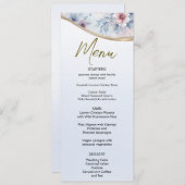 水彩ブルーピンクフローラ結婚のメニュー メニュー (正面/裏面)
