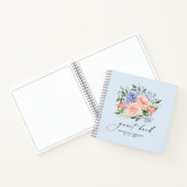 水彩ブルーピンクフローラ結婚ズゲストブック ノートブック (内部)