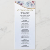 水彩ブルーピンクフローラ結婚式 プログラム (裏面)