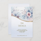 水彩ブルーピンクフローラ詳細 エンクロージャーカード (正面/裏面)