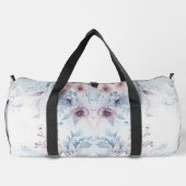 水彩ブルーピンクフローラ ダッフルバッグ (裏面)