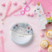 水彩ブルーピンクフローラ ペーパーボウル (パーティー)