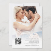 水彩ブルーピンク写真オーバーレイウェディング 招待状 (裏面)