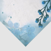 水彩ブルーフラワーフローラ切り離し 薄葉紙 (詳細)