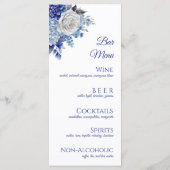 水彩ブルーフラワーブーケ結婚ーズ – メニュー (裏面)