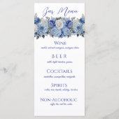 水彩ブルーフラワーブーケ結婚ーズ – メニュー (裏面)
