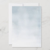 水彩ブルーフラワーライトカクテルクリスマス 招待状 (裏面)