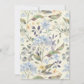 水彩ブルーフローラあじさい結婚式 招待状 (裏面)