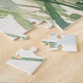 水彩ブルーフローラコーンフラワードイツ | ジグソーパズル (側面)