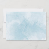 水彩ブルーフローラゾウ男の子ベイビーシャワー 招待状 (裏面)