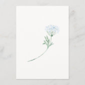 水彩ブルーフローラベビーシャワービンゴゲーム エンクロージャーカード (裏面)