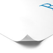 水彩ブルーフローラベビーゾウ赤ちゃんシャワー ポスター (角)