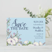 水彩ブルーフローラモーニンググローリーハンドスティング セーブザデート (スタンド正面)