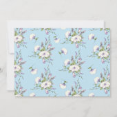 水彩ブルーフローラモーニンググローリーハンドスティング セーブザデート (裏面)