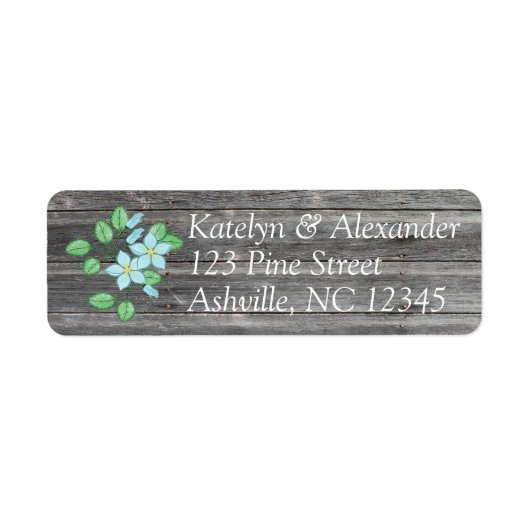 水彩ブルーフローラ国をテーマ ラベル (正面)