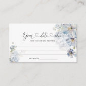 水彩ブルーフローラ日付ナイトアイディア。日付jar エンクロージャーカード (正面)