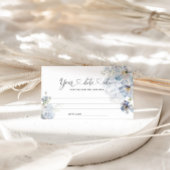 水彩ブルーフローラ日付ナイトアイディア。日付jar エンクロージャーカード