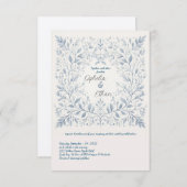水彩ブルーフローラ結婚式招待状 招待状 (正面/裏面)