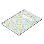 水彩ブルーフローラ ノートブック (左側)