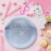 水彩ブルーフローラ ペーパープレート (パーティー)