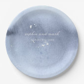 水彩ブルーフローラ ペーパープレート (正面)