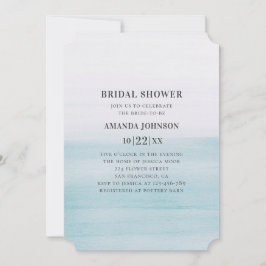 水彩ブルーブライダルシャワー。航海の結婚 招待状