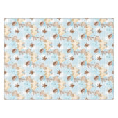 水彩ブループレイドクリスマスクッキー&プリン テーブルクロス (正面(横))