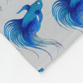 水彩ブルーベッタフィッシュ フリースブランケット (角)