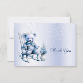水彩ブルーベビーベアサンキューカード サンキューカード (正面)