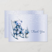 水彩ブルーベビーベアサンキューカード サンキューカード (正面/裏面)