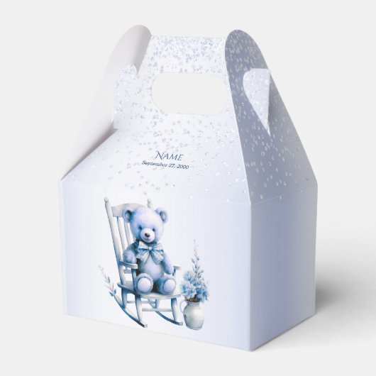 水彩ブルーベビーベアーフェイスボックス フェイバーボックス (正面サイド)