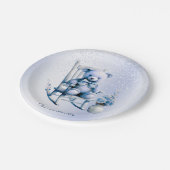 水彩ブルーベビーベア紙プレート ペーパープレート (アングル)