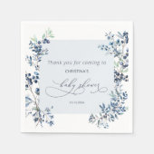 水彩ブルーベリエレガントーベビーシャワーナプキン スタンダードカクテルナプキン (正面)