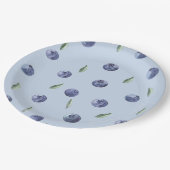 水彩ブルーベリエレガントーベビーシャワー ペーパープレート (アングル)
