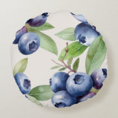 水彩ブルーベリーガーデンラウンドピロー ラウンドクッション (裏面)