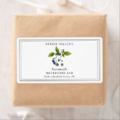 水彩ブルーベリージャム長方形ラベル ラベル (インサイチュ)