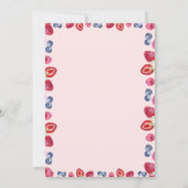 水彩ブルーベリーストロベリーベビーシャワー 招待状 (裏面)