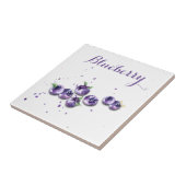 水彩ブルーベリーセラミックタイル タイル (側面)