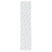 水彩ブルーベリーパターン ショートテーブルランナー (正面)