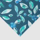 水彩ブルーベリーパターン 薄葉紙 (詳細)