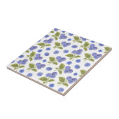 水彩ブルーベリーフルーツとブルーベリー葉の タイル (側面)