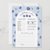 水彩ブルーベリー予測アドバイスベビーショー 招待状 (正面)